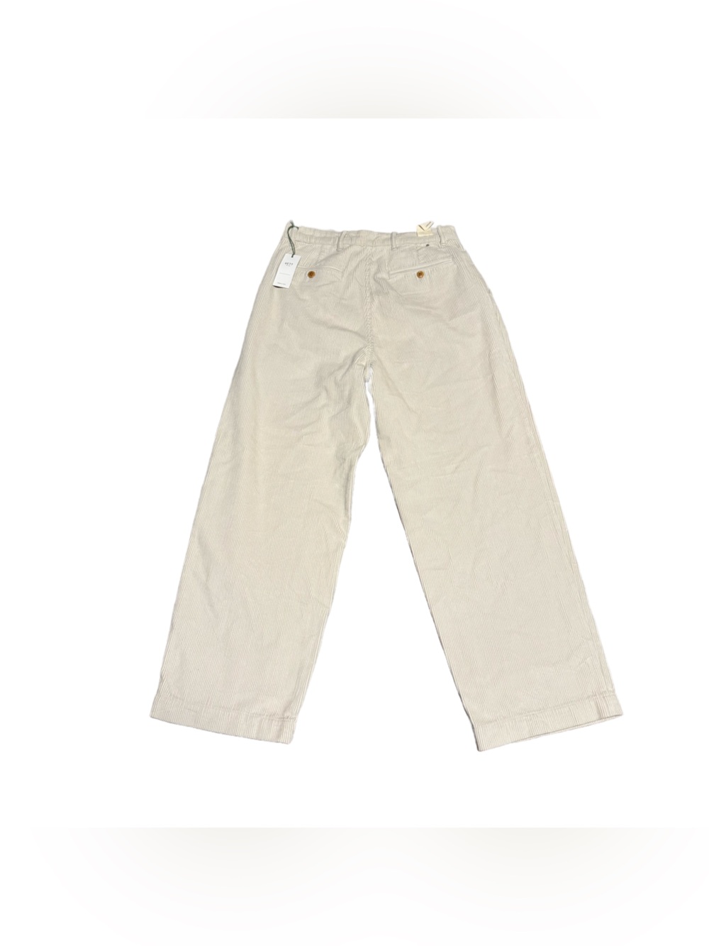 AE77 Premium Pleated Corduroy Pant American Eagle Cream High Waist Wide Leg NWT - Picture 3 of 7